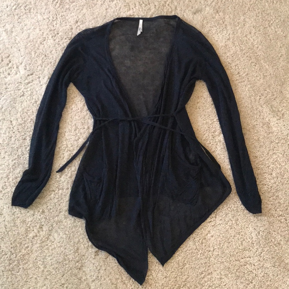Navy Linen Cardigan